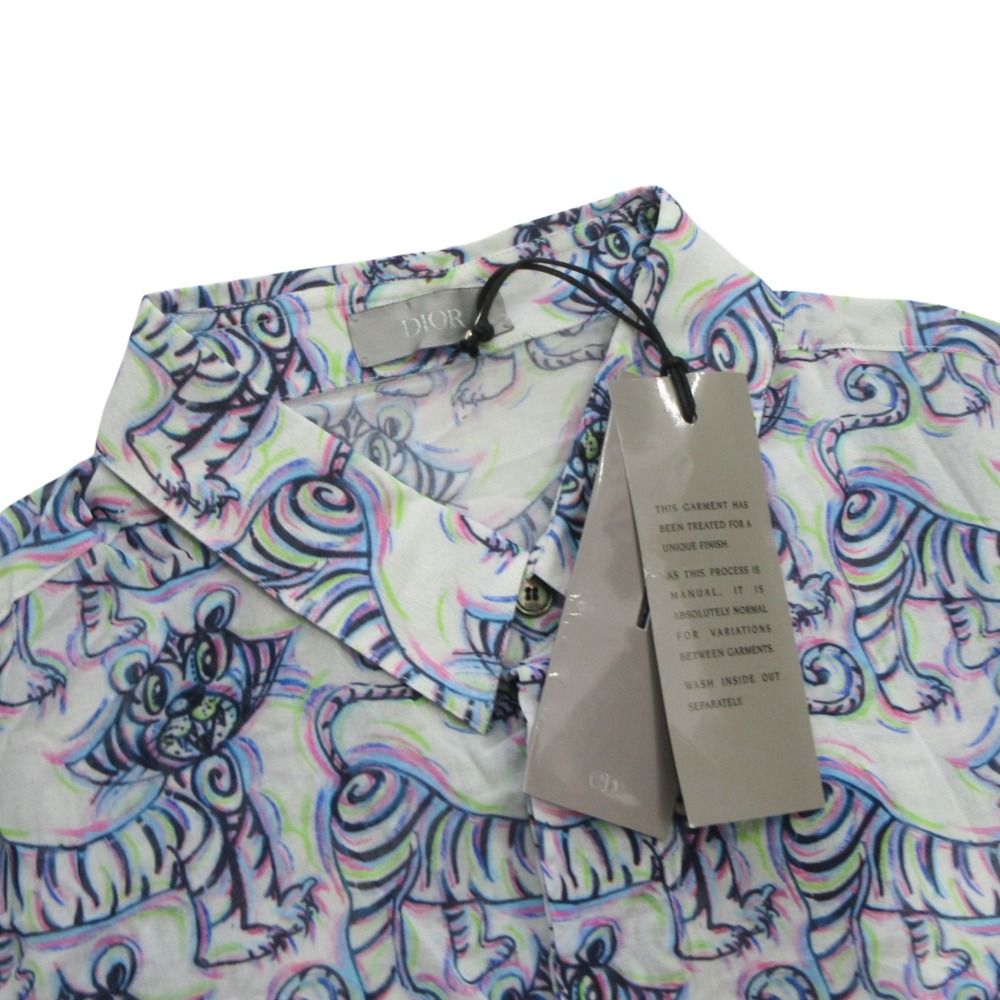 Dior Kenny Scharf Dio Tiger Shirt Top Short Sleeve All Over Pattern — view 5