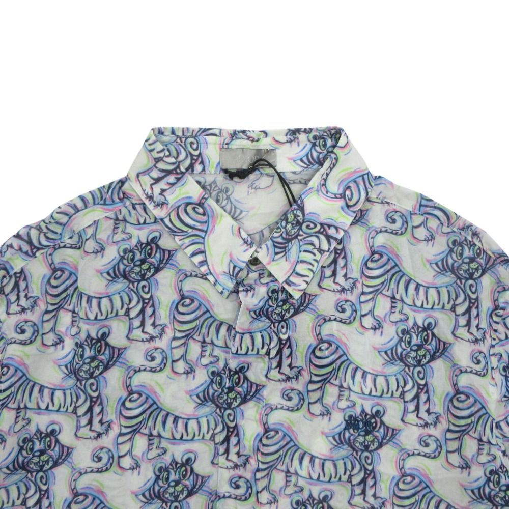 Dior Kenny Scharf Dio Tiger Shirt Top Short Sleeve All Over Pattern — view 3