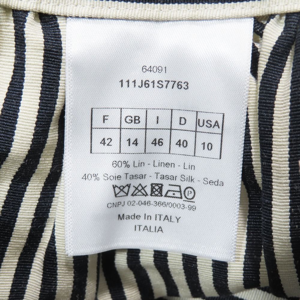 Dior Dio Linen Silk skirt 46 Black Beige LadySecond — view 6