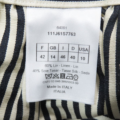 Dior Dio Linen Silk skirt 46 Black Beige LadySecond — view 6