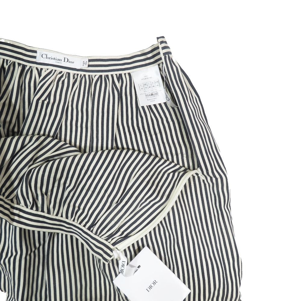 Dior Dio Linen Silk skirt 46 Black Beige LadySecond — view 3