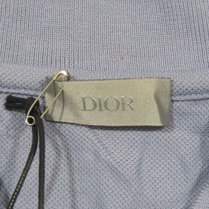 Dior CD Logo Embroidery Short Sleeve bshirt Top Cotton Blue Second — view 4