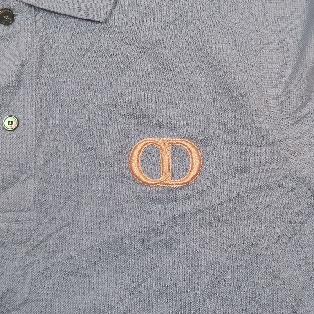Dior CD Logo Embroidery Short Sleeve bshirt Top Cotton Blue Second — view 3