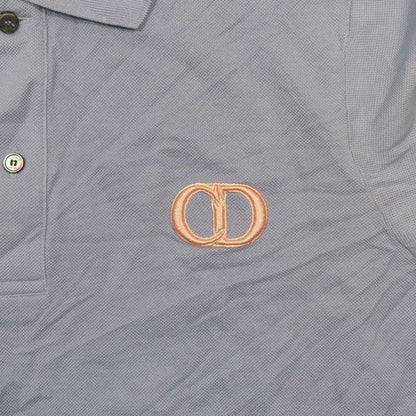 Dior CD Logo Embroidery Short Sleeve bshirt Top Cotton Blue Second — view 3