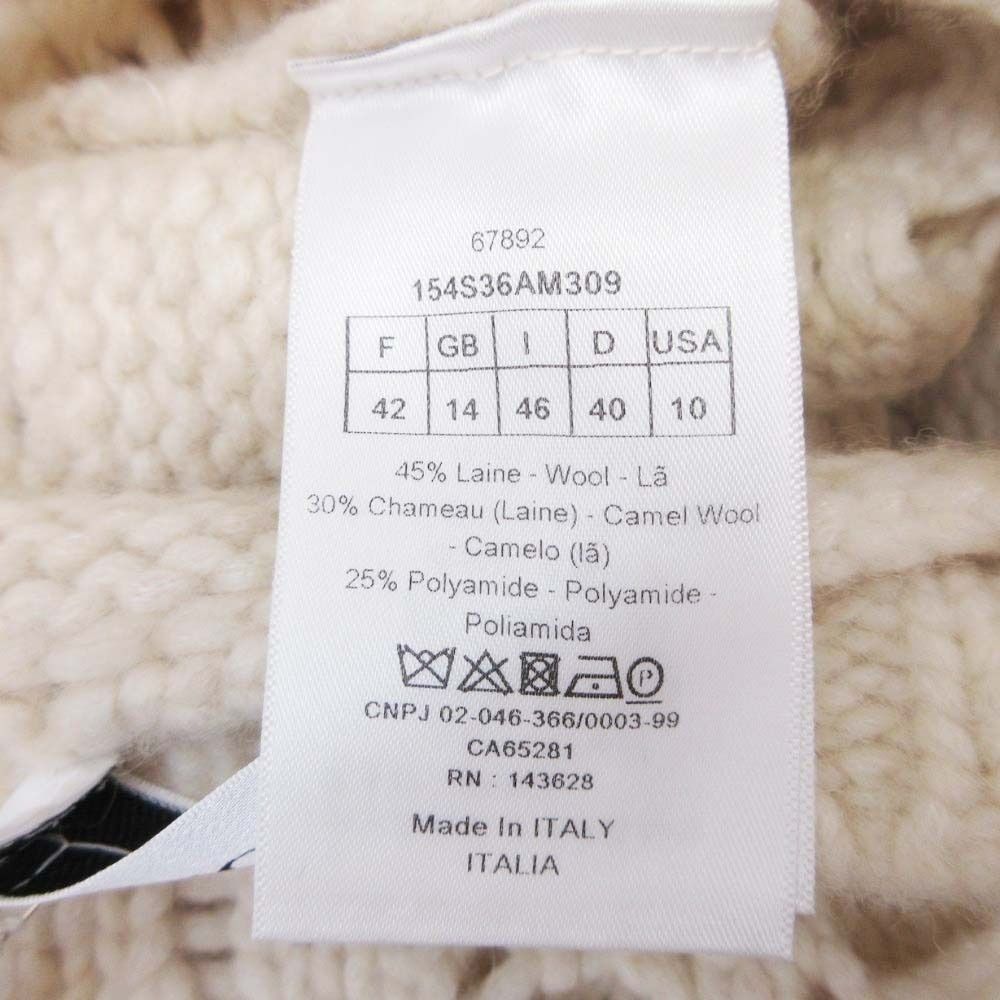 Dior Dio Short Sleeve Nineb knit Lecashmere Sweater 42 Ivory LadySecond — view 8