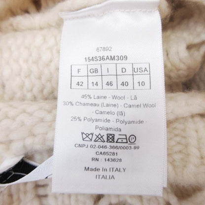 Dior Dio Short Sleeve Nineb knit Lecashmere Sweater 42 Ivory LadySecond — view 8