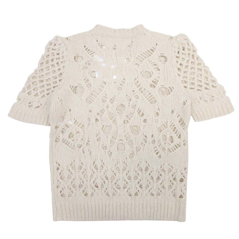 Dior Dio Short Sleeve Nineb knit Lecashmere Sweater 42 Ivory LadySecond — view 2