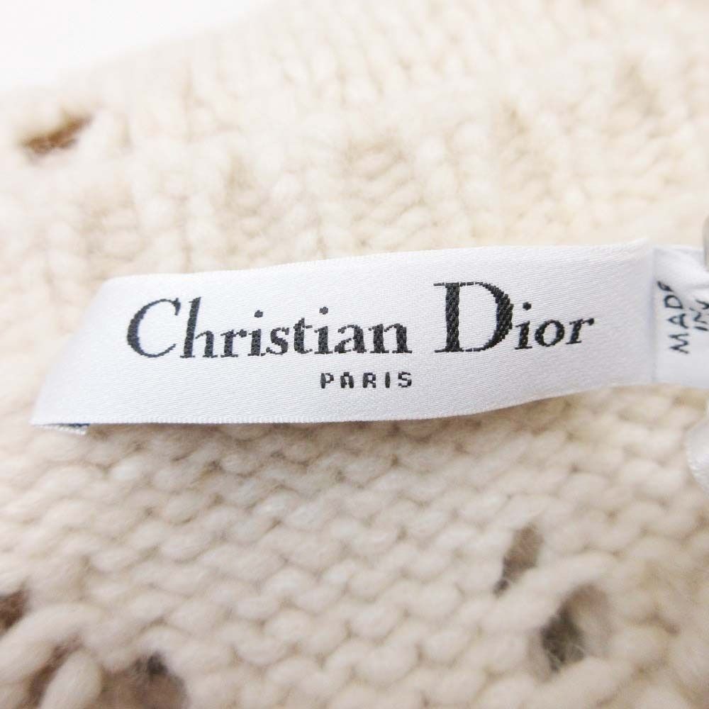 Dior Dio Short Sleeve Nineb knit Lecashmere Sweater 42 Ivory LadySecond — view 7