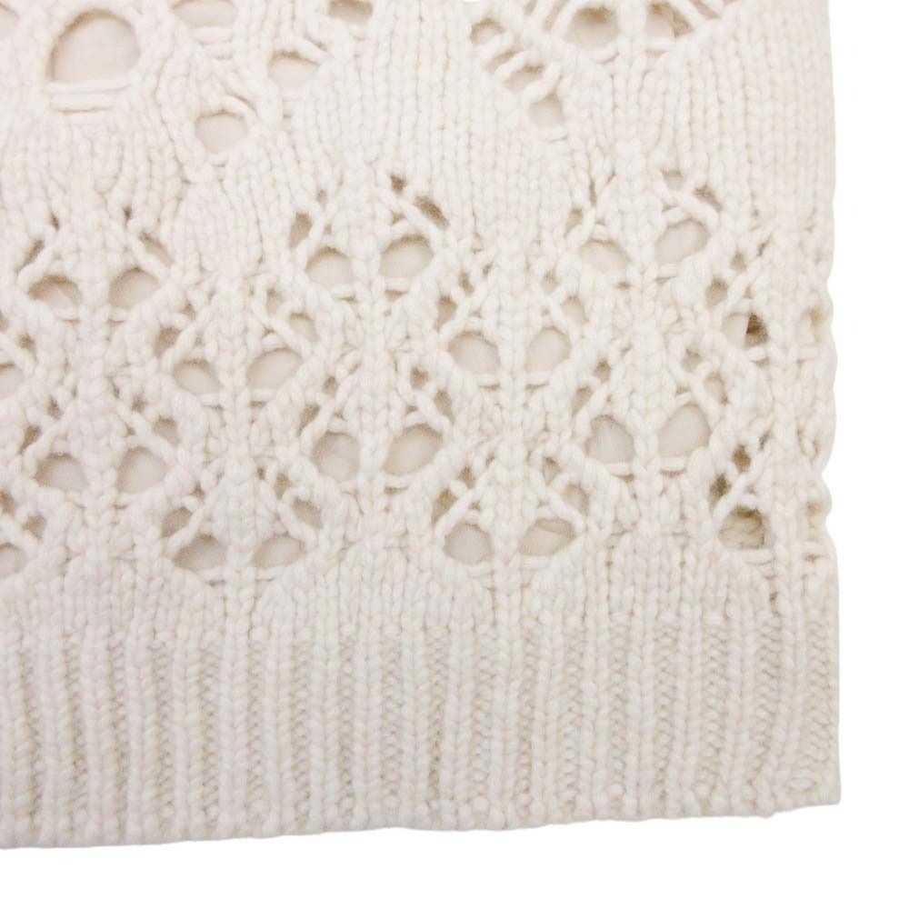 Dior Dio Short Sleeve Nineb knit Lecashmere Sweater 42 Ivory LadySecond — view 5