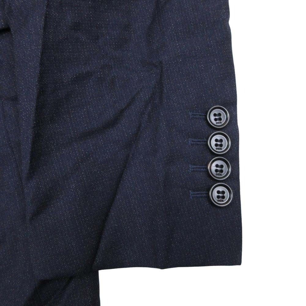 Dior Homme Dio Dejacket Ofdela 2 Single Breasted Buleather 48 Navy — view 6