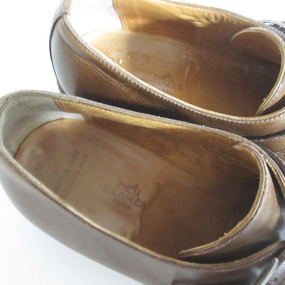Hermes Leather 41.5 Brown Dress Shoes — view 6