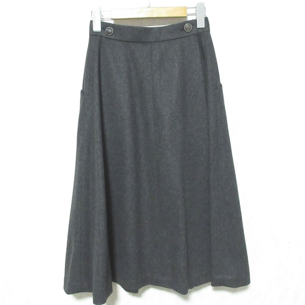 Hermes Vintage Lecashmere Logo Laskirt 38 Legray LadySecond Skirt — view 2