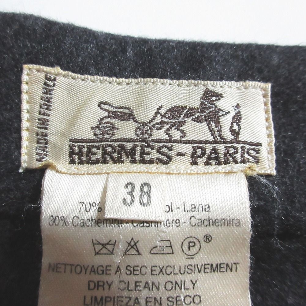 Hermes Vintage Lecashmere Logo Laskirt 38 Legray LadySecond Skirt — view 7