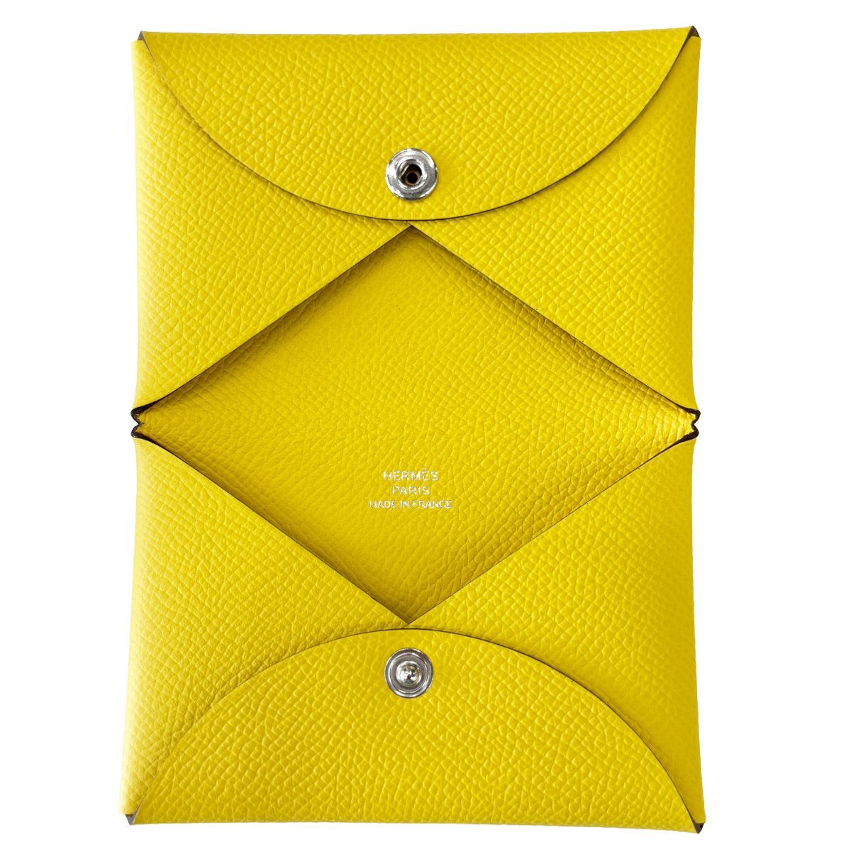 Hermes Card Case Business Holder Yellow