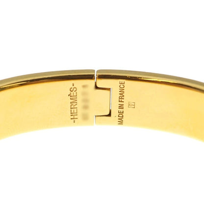 Hermes Clic Clac Bangle Bracelet Gold White — view 5