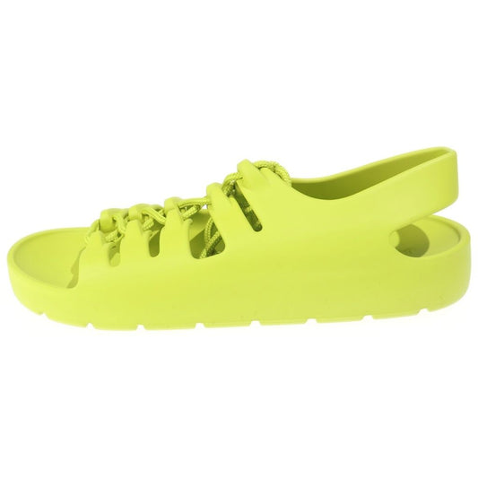 Bottega Veneta Jelly Flat Open Toe Lace Up Rubber Sandals Yellow
