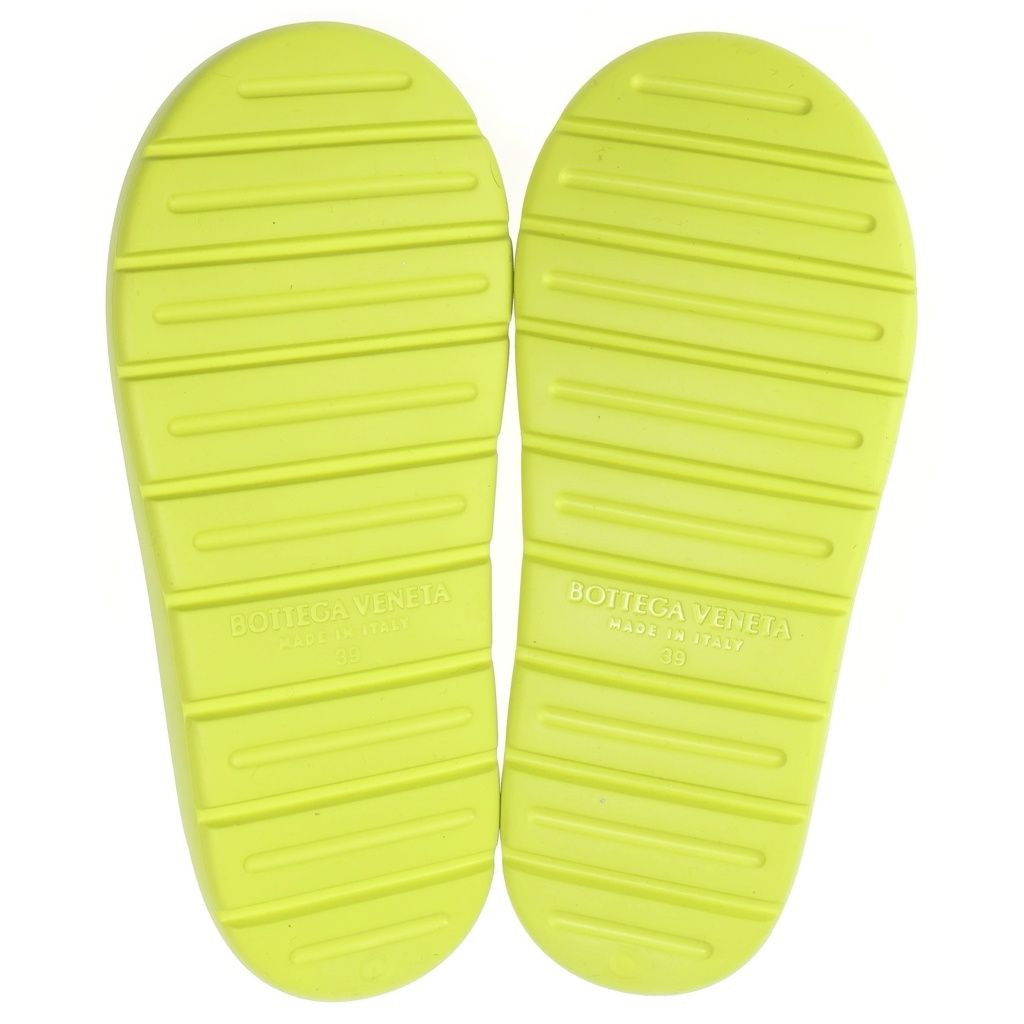 Bottega Veneta Jelly Flat Open Toe Lace Up Rubber Sandals Yellow — view 5