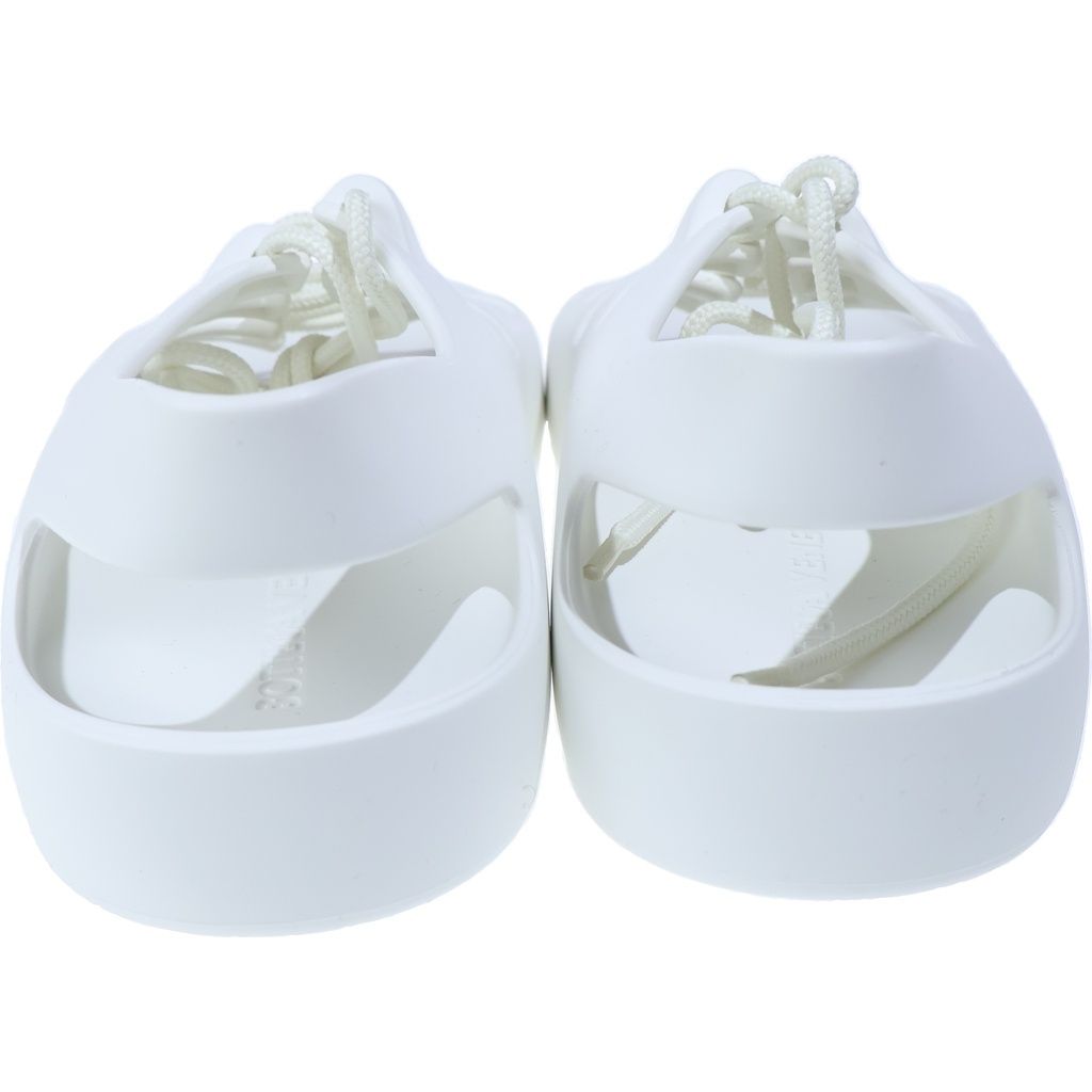 Bottega Veneta Jelly Flat Open Toe Lace Up Rubber Sandals White — view 3