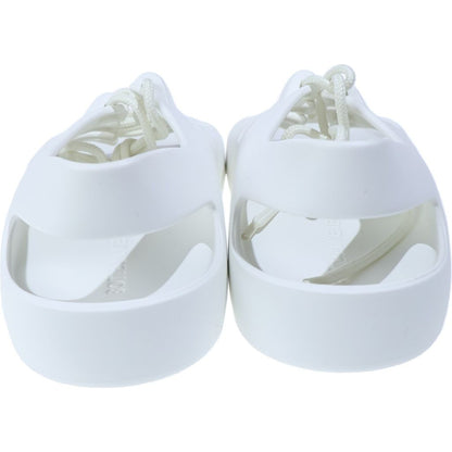Bottega Veneta Jelly Flat Open Toe Lace Up Rubber Sandals White — view 3