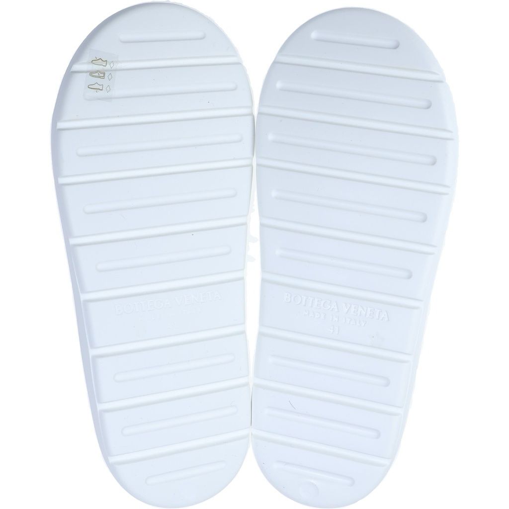 Bottega Veneta Jelly Flat Open Toe Lace Up Rubber Sandals White — view 5