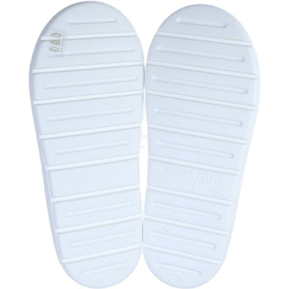 Bottega Veneta Jelly Flat Open Toe Lace Up Rubber Sandals White — view 5
