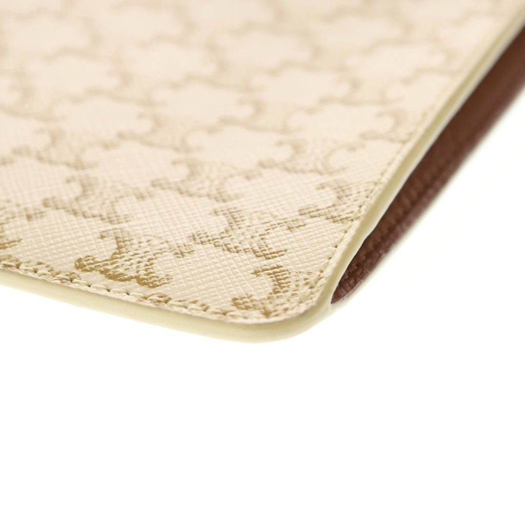 Celine Triomphe Canvas Leather Shoulder Mobile Pouch Brown Ivory — view 6