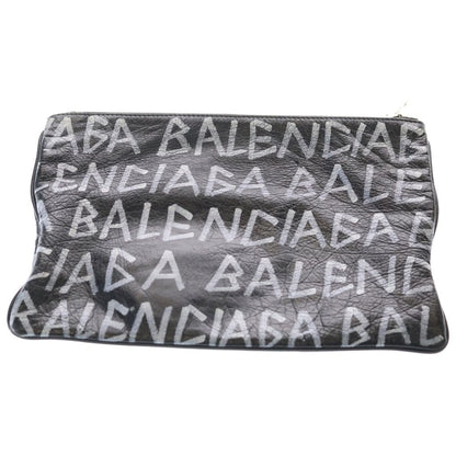 Balenciaga Carry Clip Graphic Logo Print Clutch Black — view 2