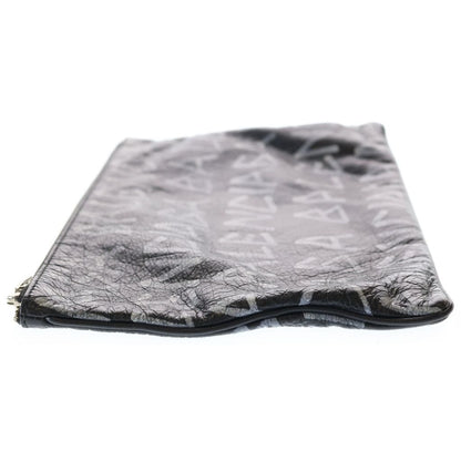 Balenciaga Carry Clip Graphic Logo Print Clutch Black — view 3