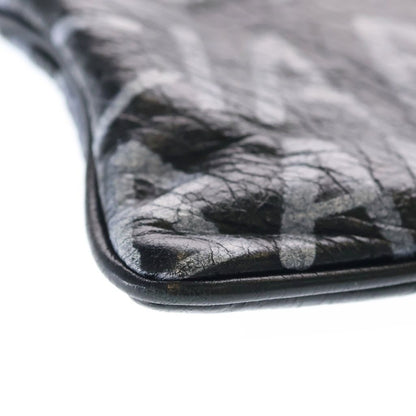 Balenciaga Carry Clip Graphic Logo Print Clutch Black — view 6