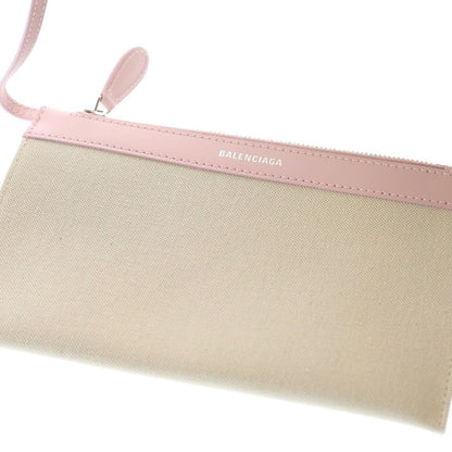 Balenciaga Navy Cabas XS Tote Pink Ivory Canvas Leather Silver — view 6
