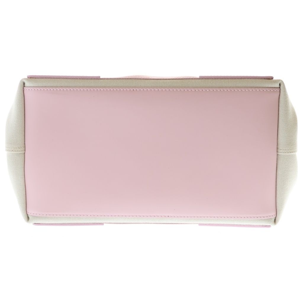 Balenciaga Navy Cabas XS Tote Pink Ivory Canvas Leather Silver — view 4