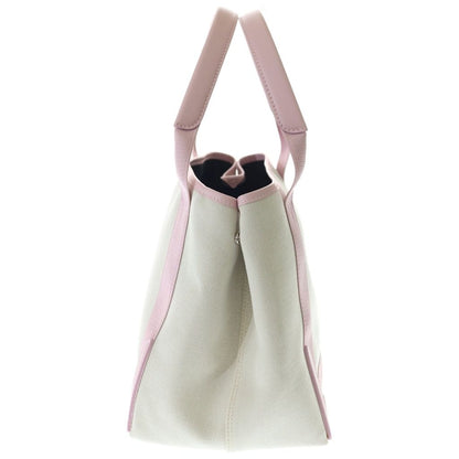 Balenciaga Navy Cabas XS Tote Pink Ivory Canvas Leather Silver — view 3
