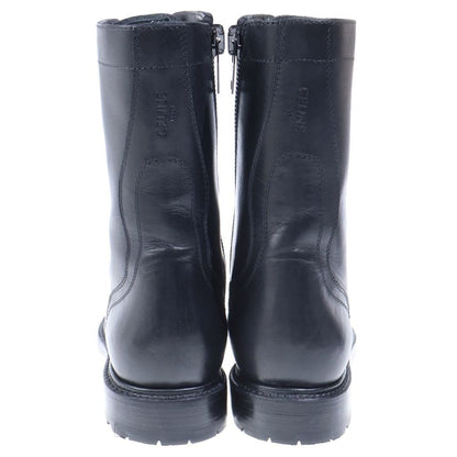 Celine Side Zip Leather les Up Ranger Boots Black — view 3