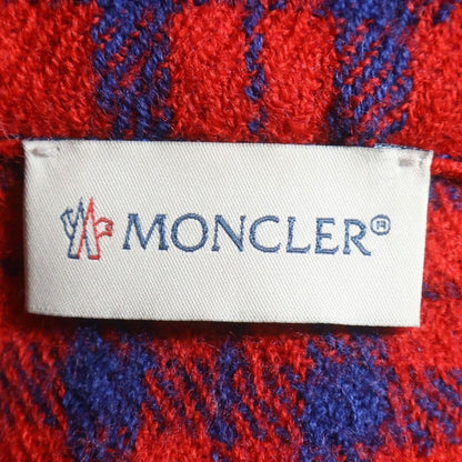 Moncler Camicia Zip Up Wool Jacket Plaid Zip Up Shirt Red Blue — view 7