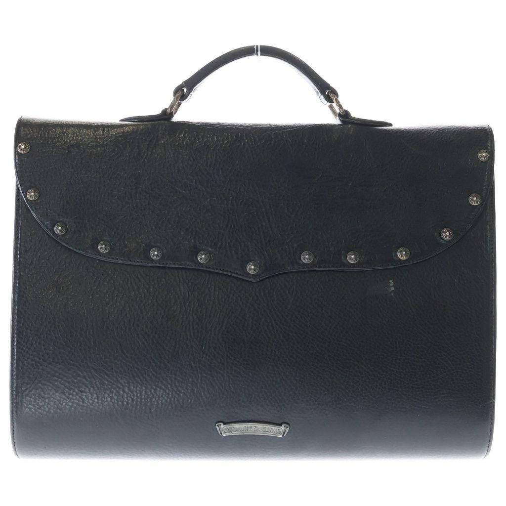 Chrome Hearts Briefcase Gunslinger Leather Business Handbag Black — view 2