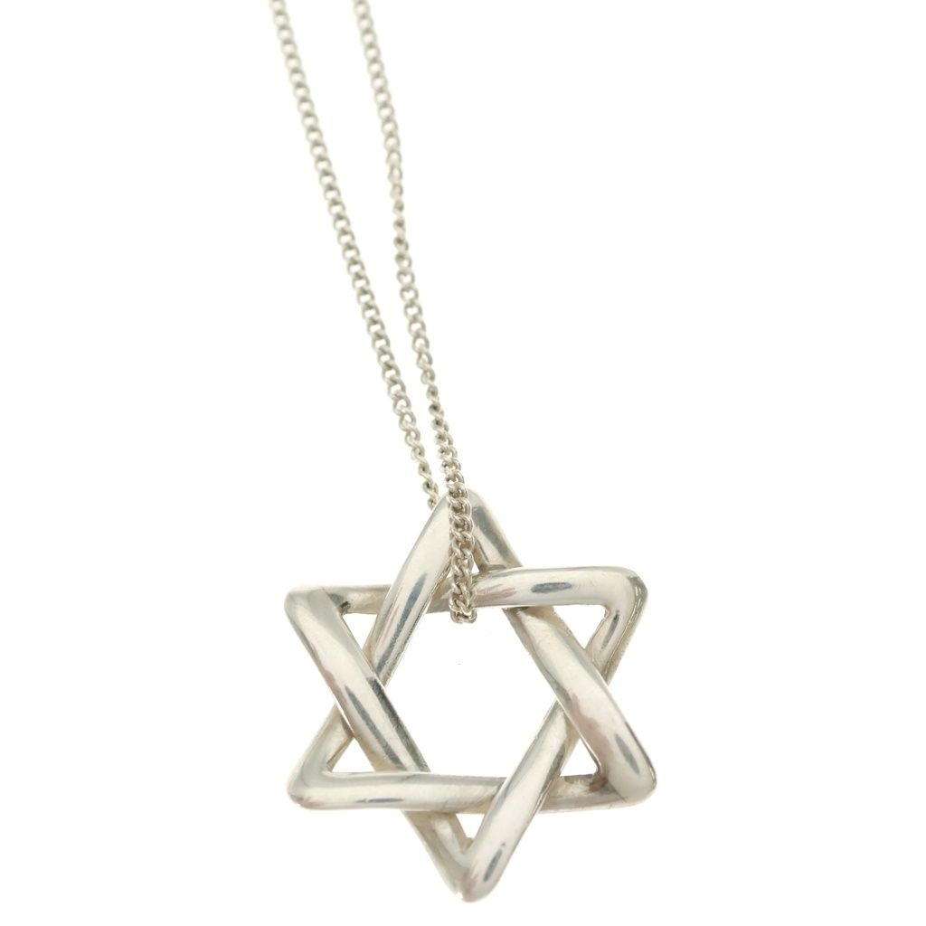 Tiffany & Co Star of David Hexagram Chain Necklace Silver — view 3