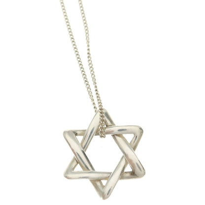 Tiffany & Co Star of David Hexagram Chain Necklace Silver — view 3