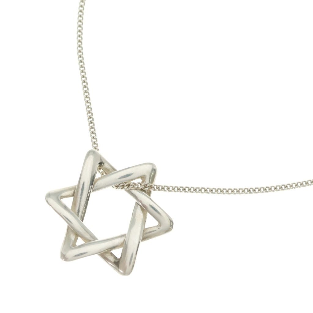 Tiffany & Co Star of David Hexagram Chain Necklace Silver