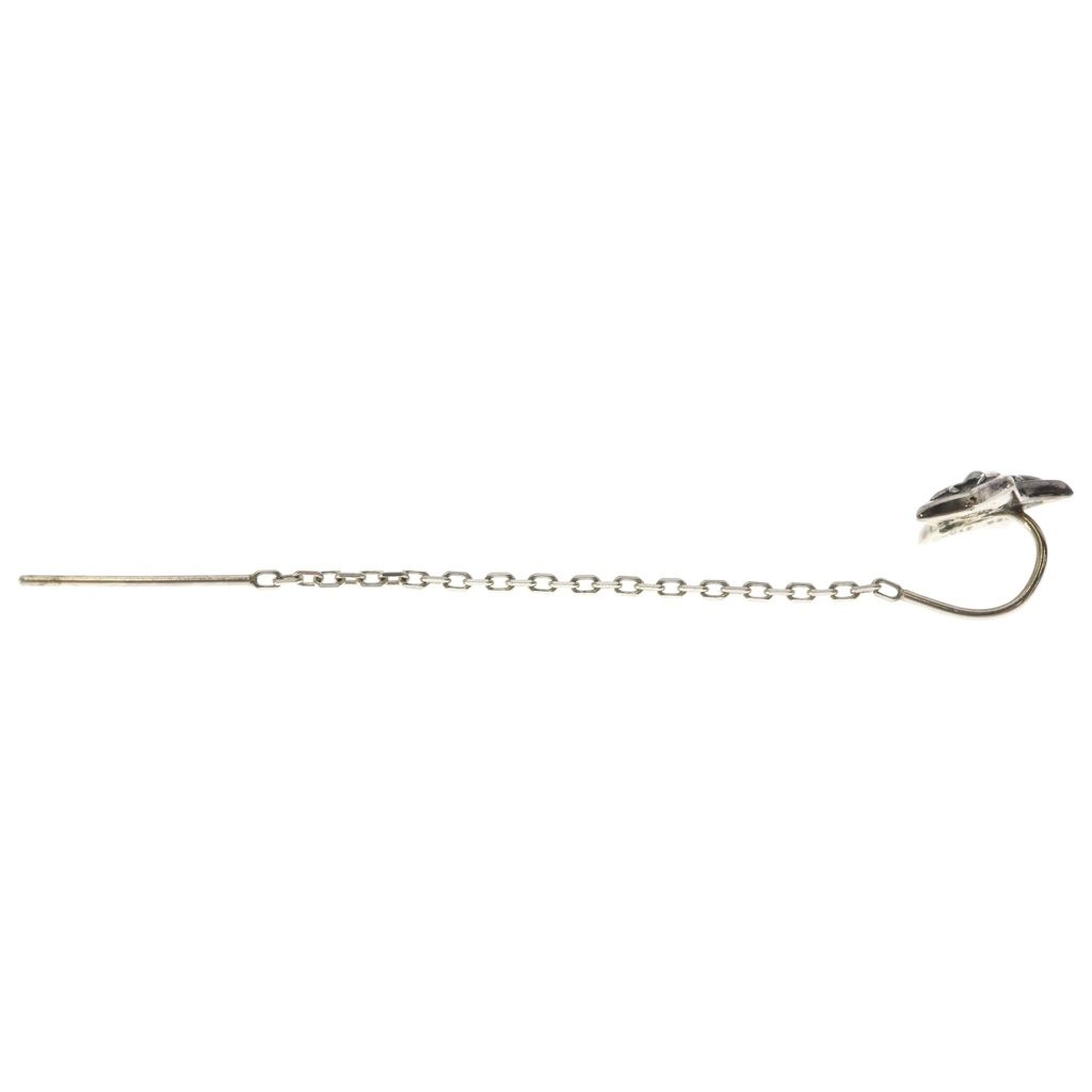 Chrome Hearts Chain Star Stud Earrings Silver — view 3