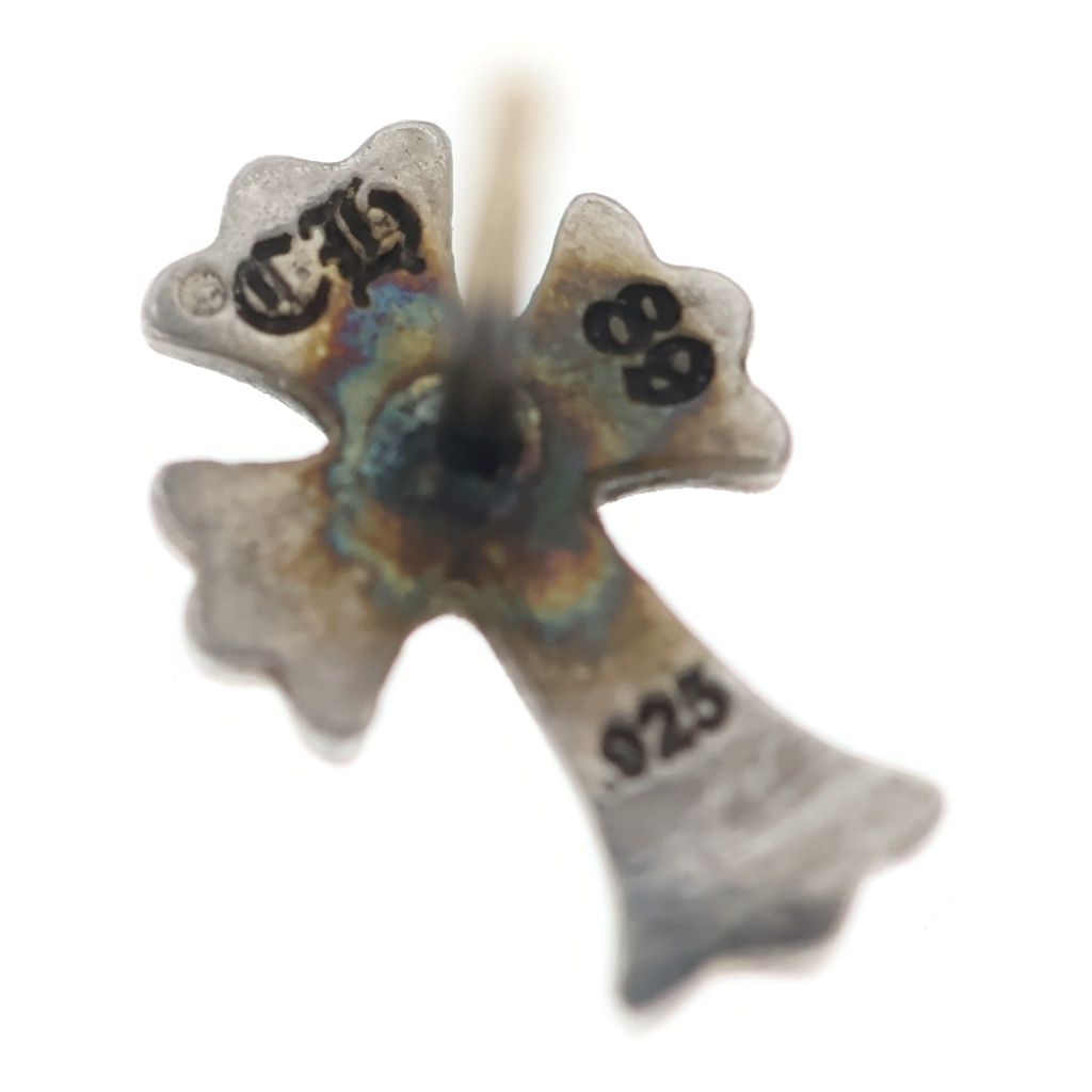 Chrome Hearts CH Crss 2 Fat CH Crossfat Stud Earrings Silver — view 6