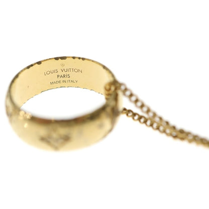 Louis Vuitton Monogram LV Logo Ring Necklace Gold — view 5