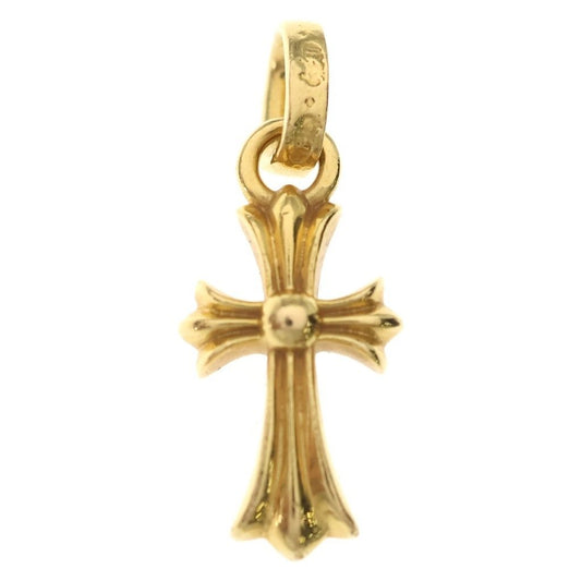 Chrome Hearts 22k Crs Baby Fat Cross Pendant Top Gold