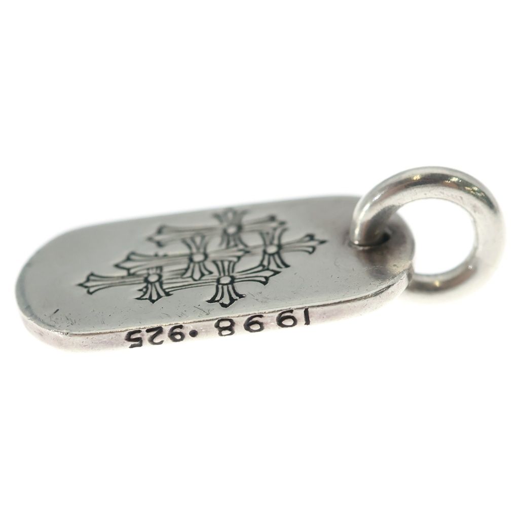 Chrome Hearts Tag Sml Small Dog Tag Cemetery en Gray Gold Silver Necklace Top — view 3