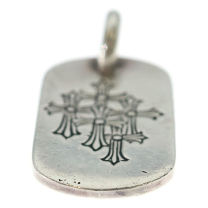 Chrome Hearts Tag Sml Small Dog Tag Cemetery en Gray Gold Silver Necklace Top — view 5
