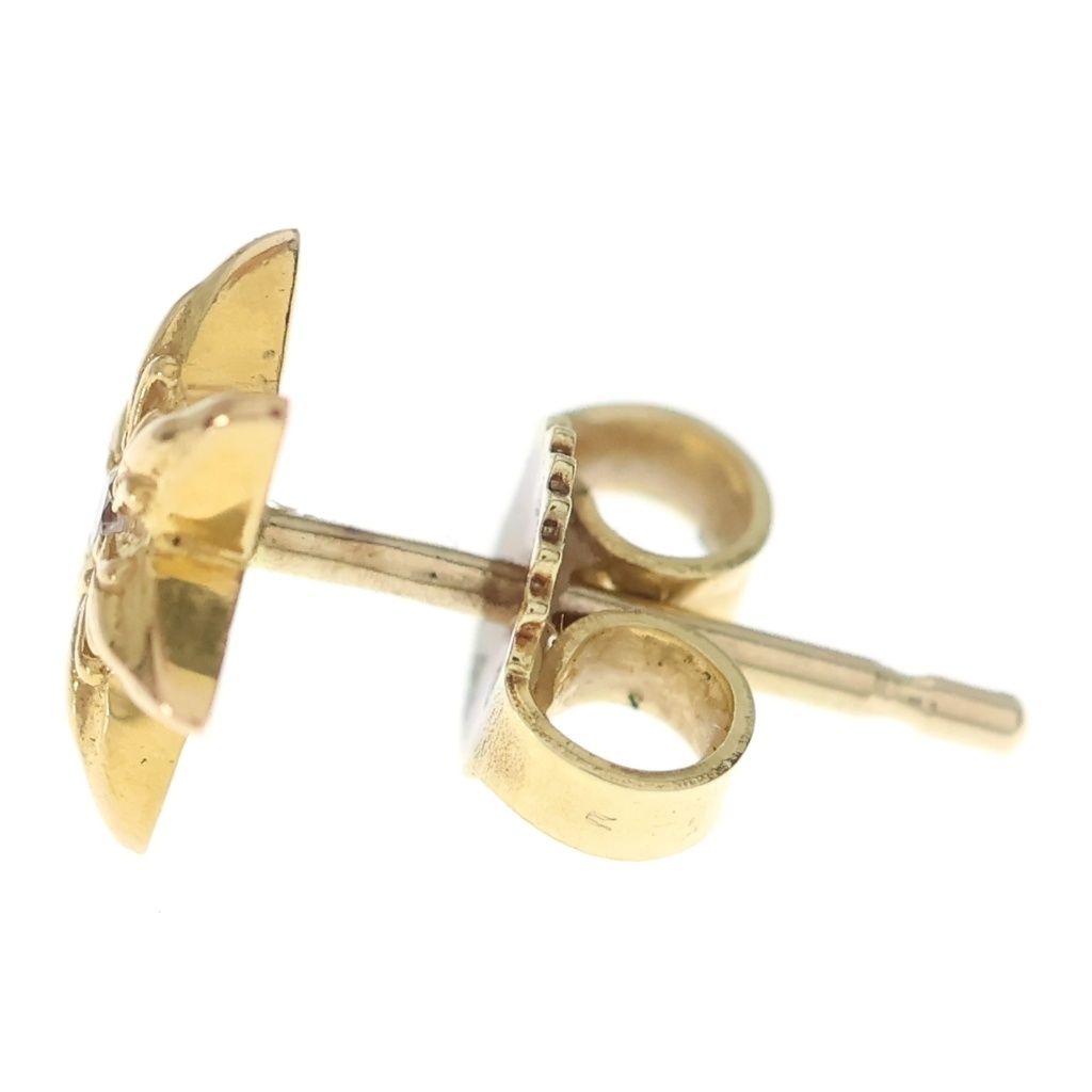 Chrome Hearts 22k CO Star 1 Diamond Stud Earrings Gold — view 3