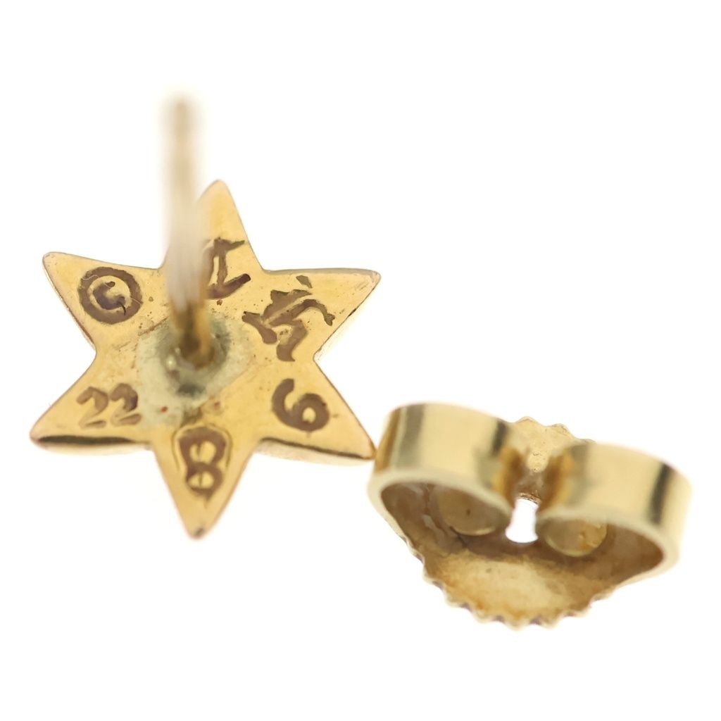 Chrome Hearts 22k CO Star 1 Diamond Stud Earrings Gold — view 5