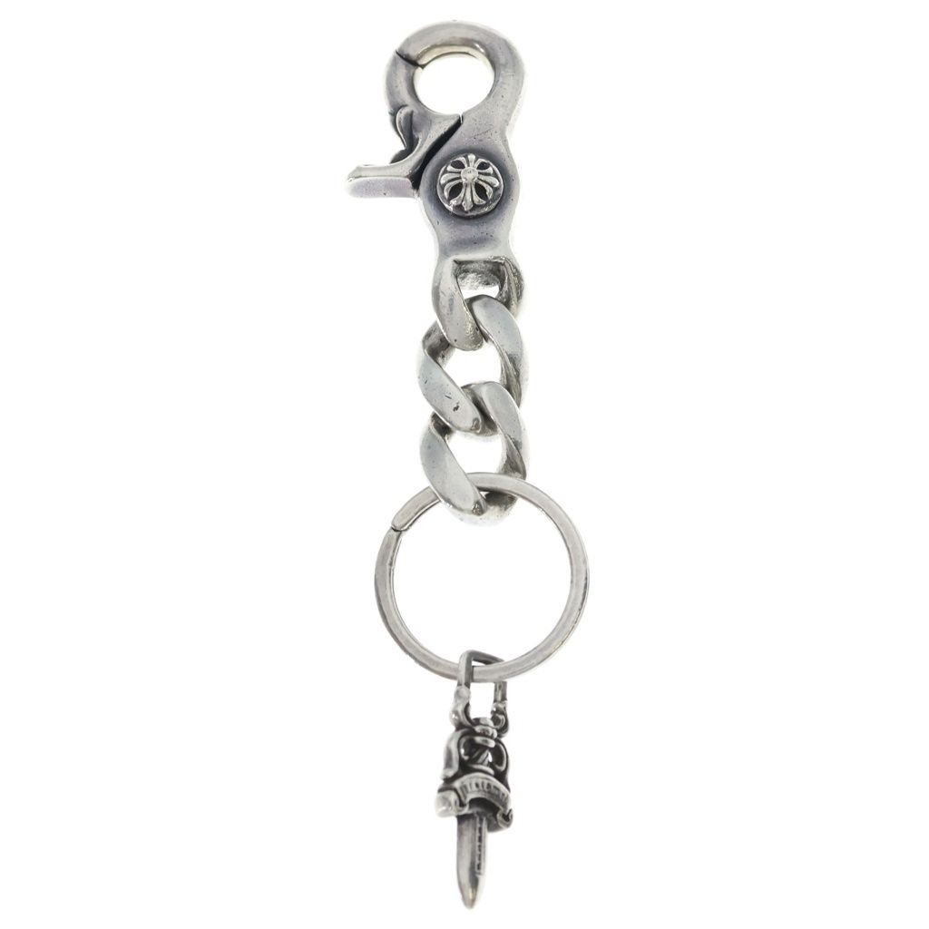 Chrome Hearts Clp Chn Classic-s Short Classic Link Key Chain Silver Key Holder
