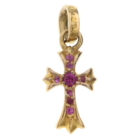 Chrome Hearts 22k Crs Baby Fat Sap Fat Pave Pink Saffiano Charm Gold