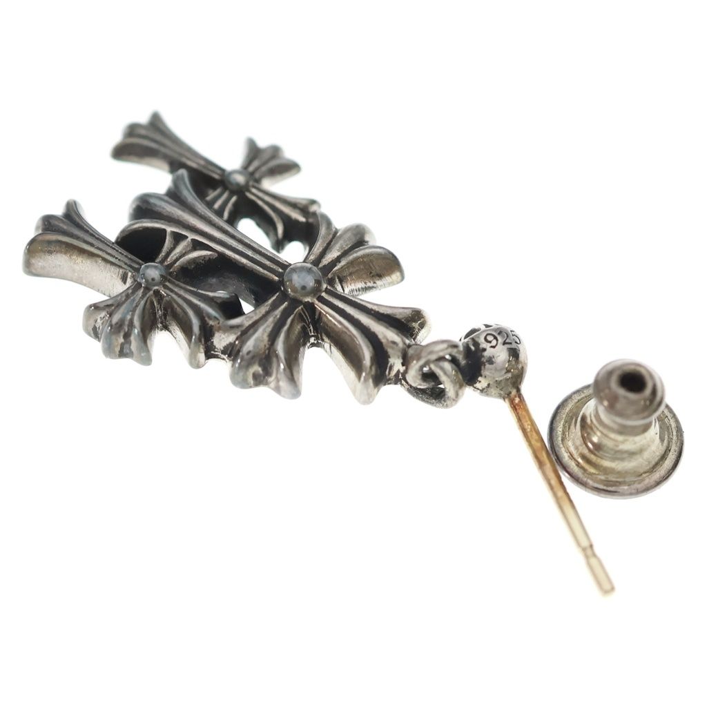 Chrome Hearts Cross Drop Triple 3 Earrings Silver — view 6