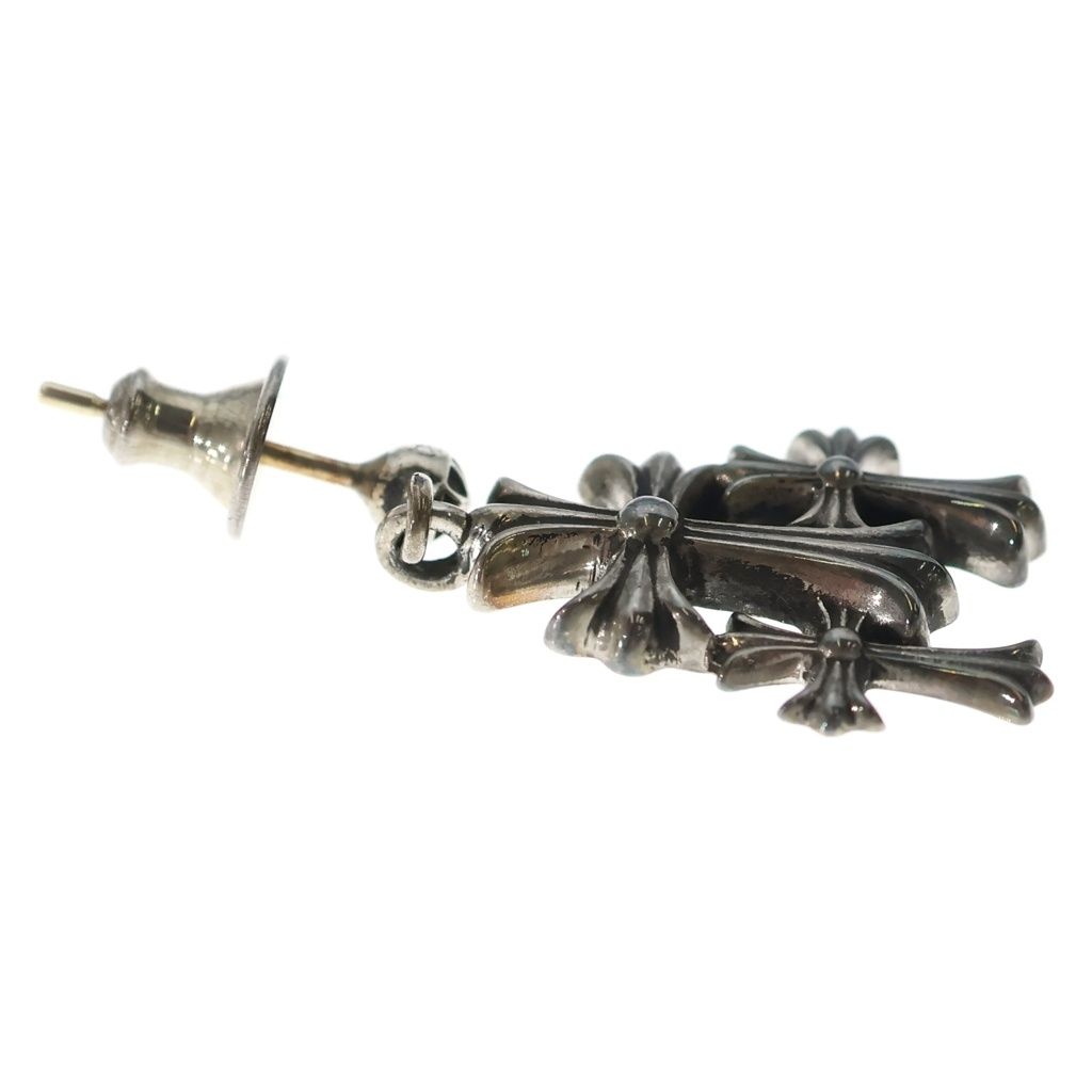 Chrome Hearts Cross Drop Triple 3 Earrings Silver — view 4